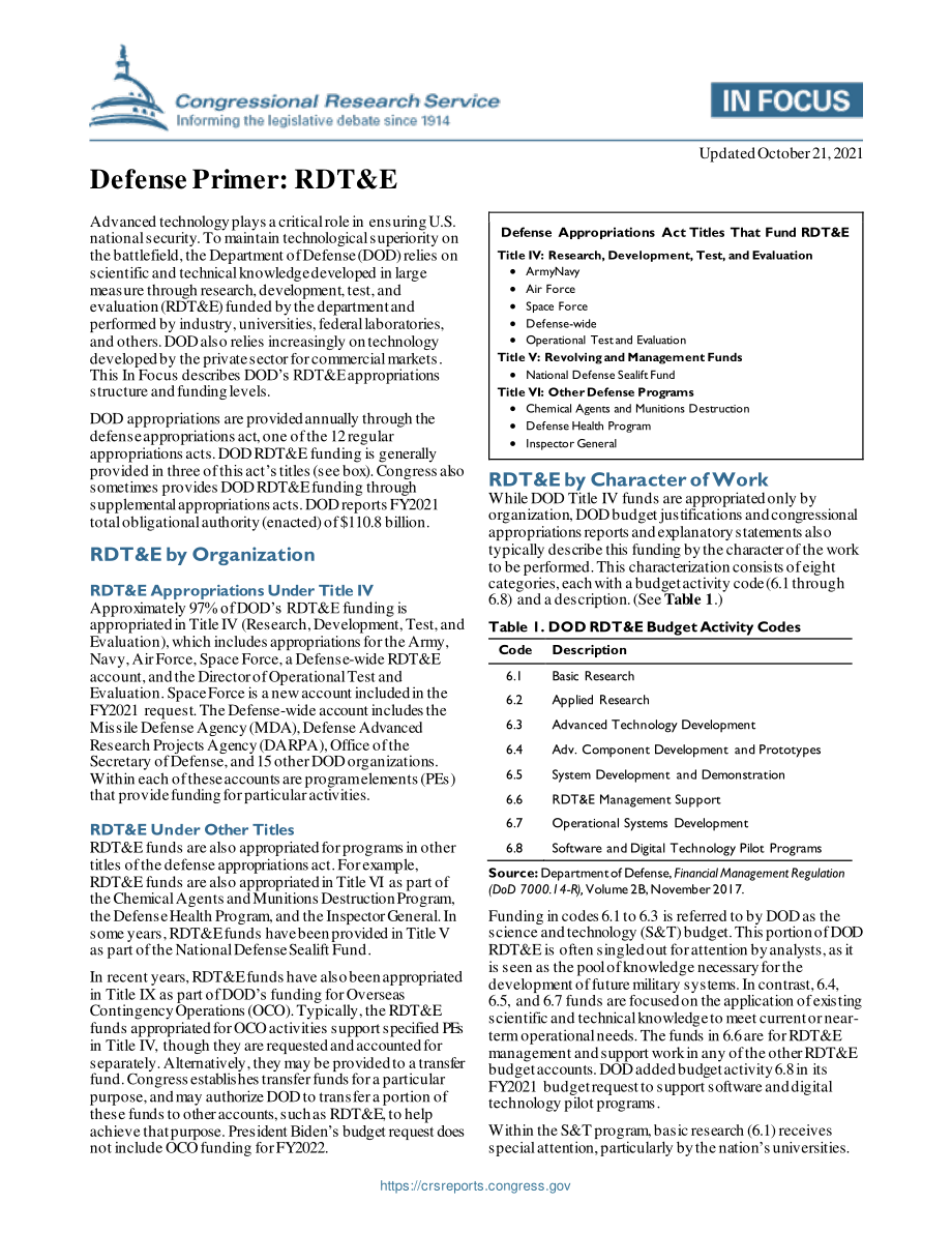 [20211021]IF10553_防务基础：RDT&E.pdf_第1页