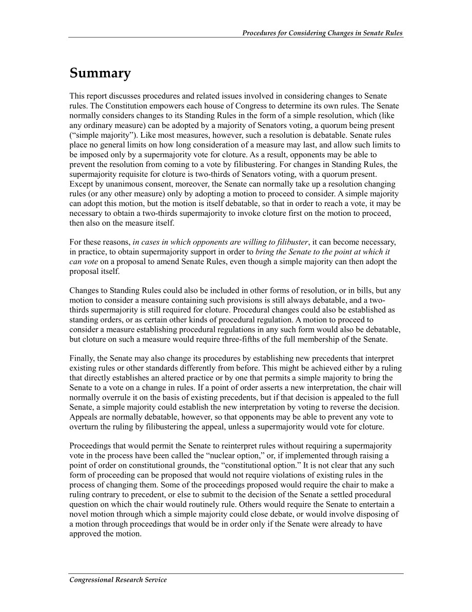 [20130122]R42929_审议参议院规则变更的程序.pdf_第2页