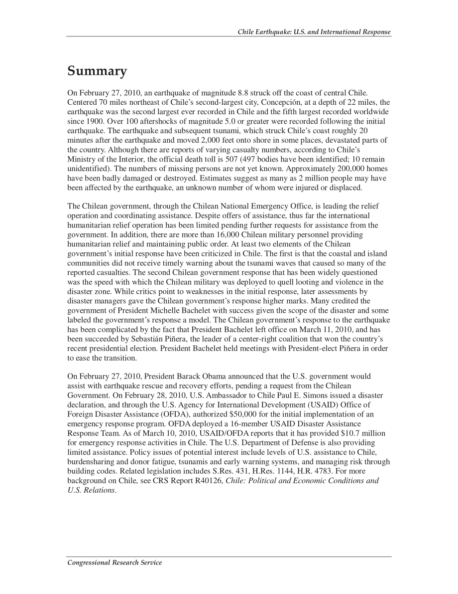 [20100311]R41112_智利地震：美国和国际反应.pdf_第2页