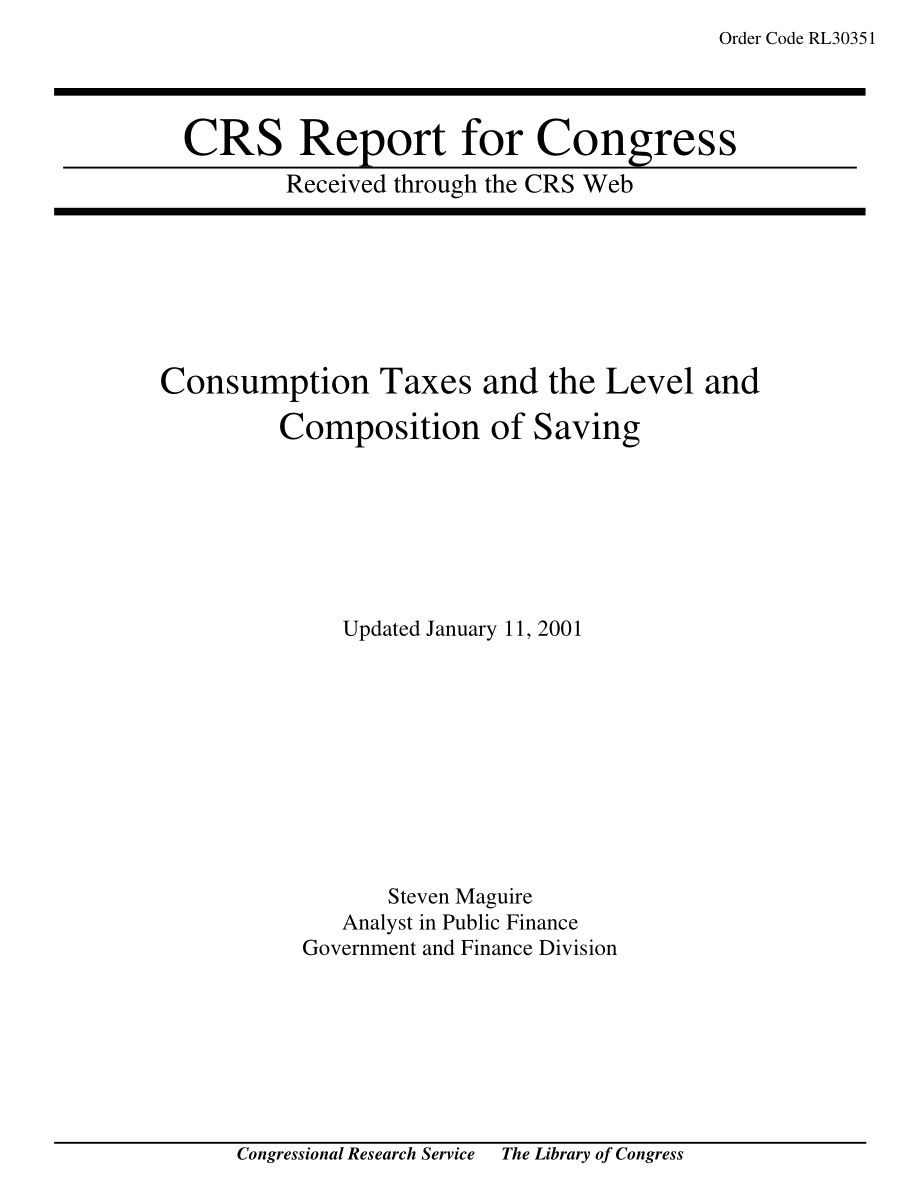 [20010111]RL30351_消费税与储蓄水平和构成.pdf_第1页
