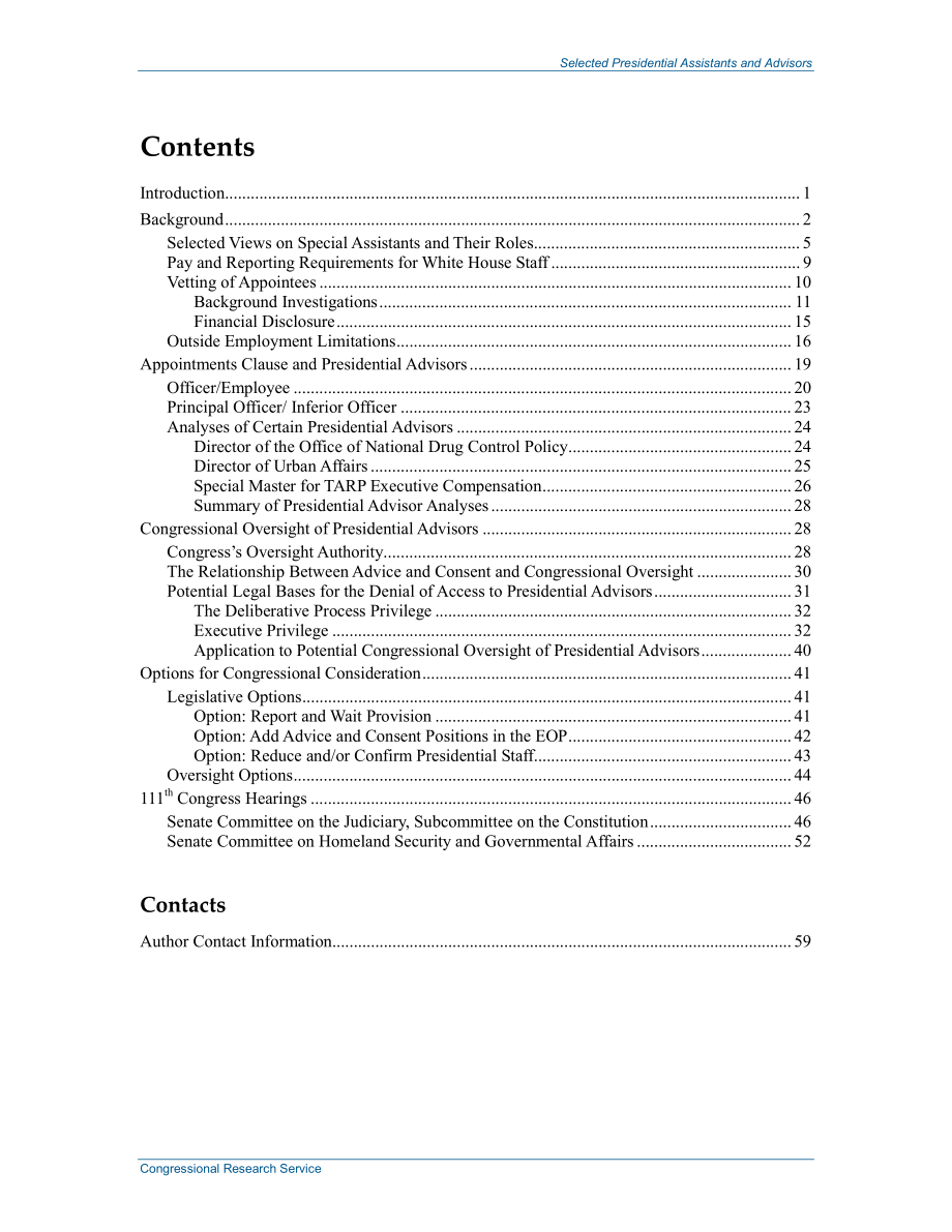 [20140331]R40856_关于选定总统助理和顾问的辩论：任命、问责和国会监督.pdf_第3页