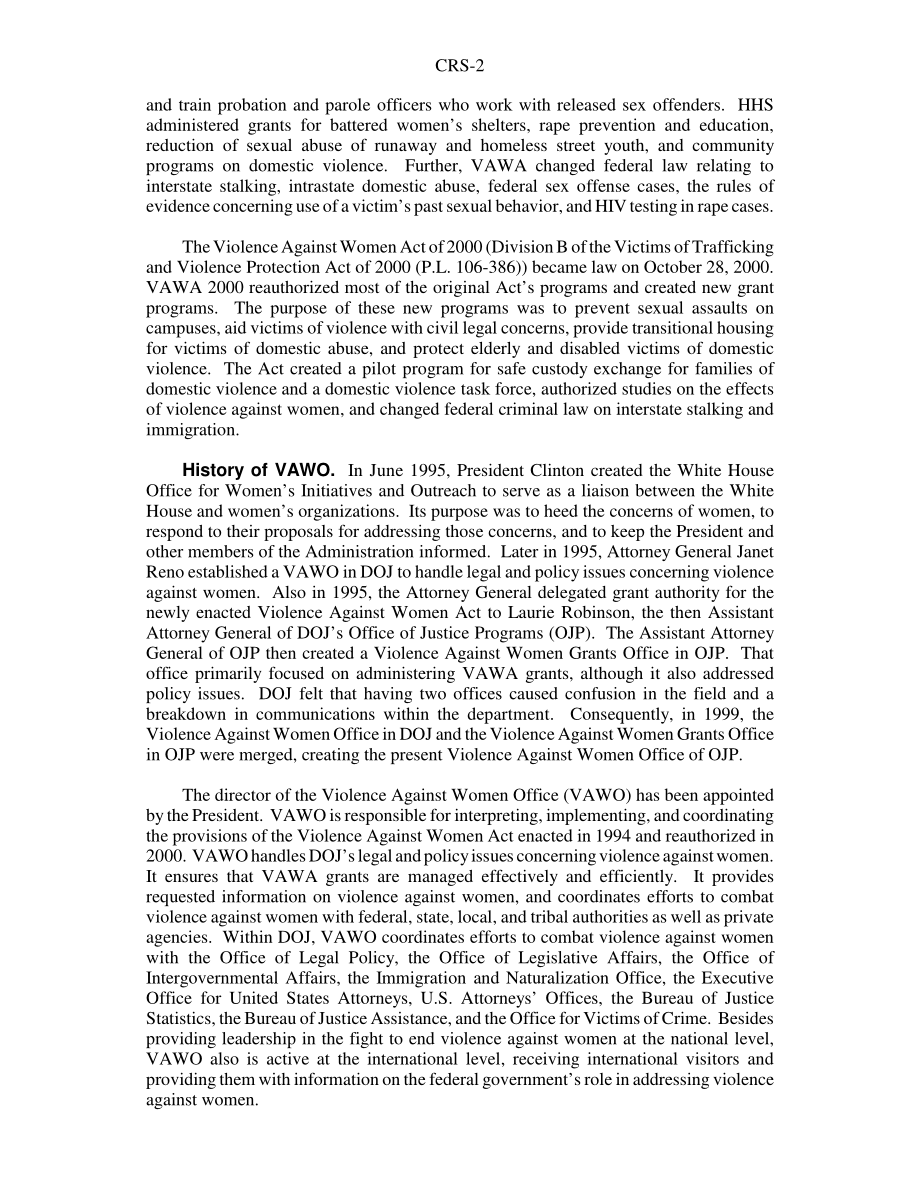 [20030402]RS21259_暴力侵害妇女办公室：背景和当前问题.pdf_第2页