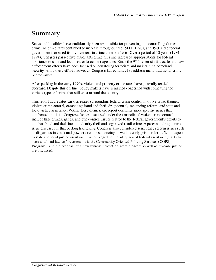 [20110125]R40812_第111届国会的联邦犯罪控制问题.pdf_第2页