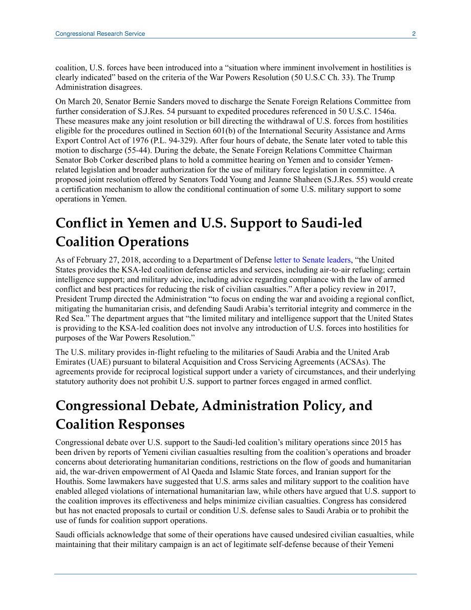 [20180320]IN10866_联合决议寻求结束美国对沙特领导的联军在也门的军事行动的支持.pdf_第2页
