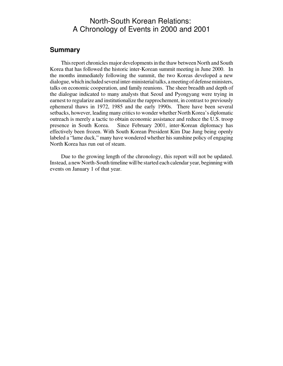 [20020109]RL30811_南北韩关系：2000年和2001年事件年表.pdf_第2页