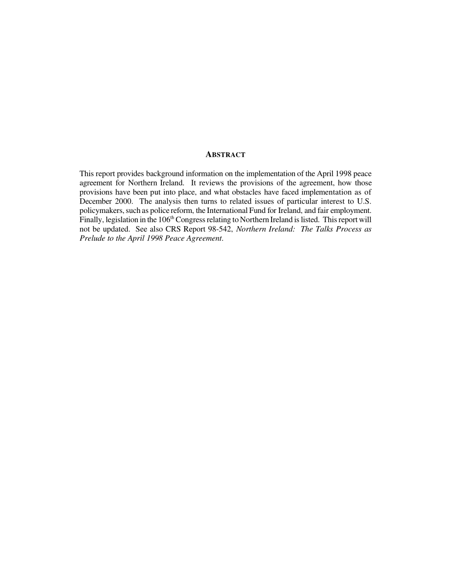 [20010105]RL30368_北爱尔兰：第106届大会期间和平协定的执行情况.pdf_第2页