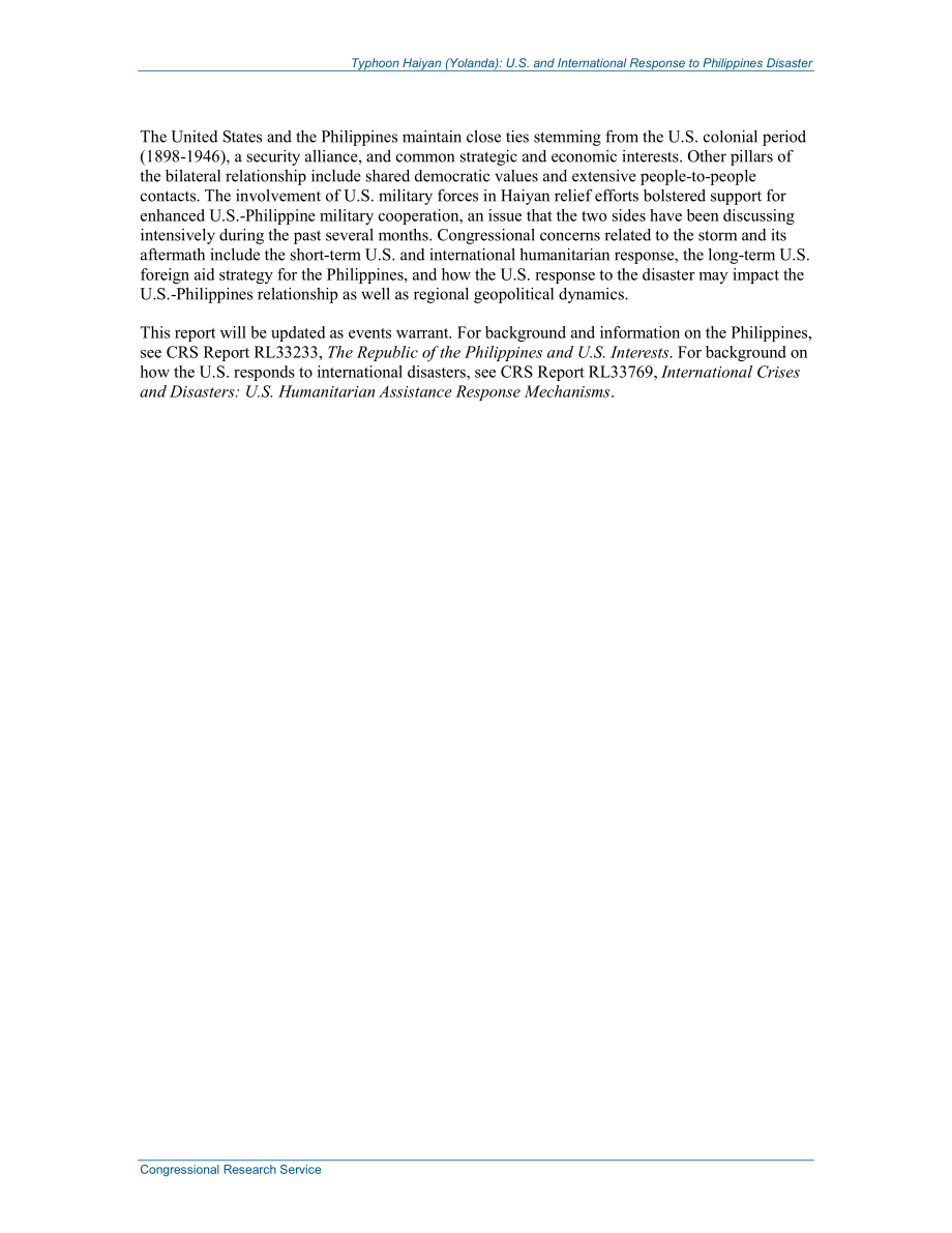 [20140210]R43309_台风海燕（约兰达）：美国和国际社会对菲律宾灾难的反应.pdf_第3页