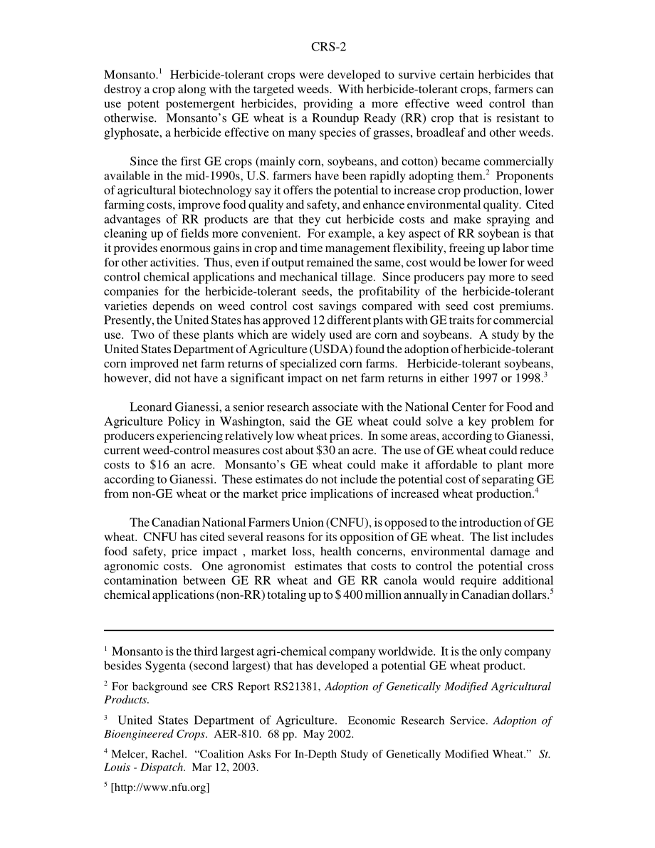 [20041104]RS21620_北美转基因小麦的现状.pdf_第2页
