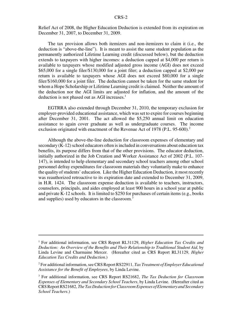 [20081003]RS21870_教育税收优惠：它们是永久的还是临时的？.pdf_第2页