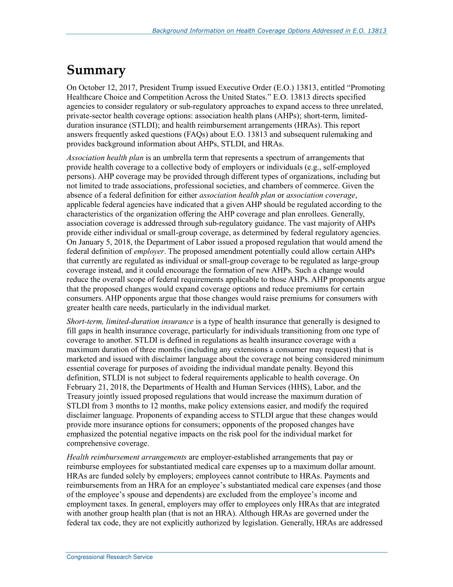 [20180606]R45216_第13813号行政命令所述医疗保险选项的背景信息.pdf_第2页