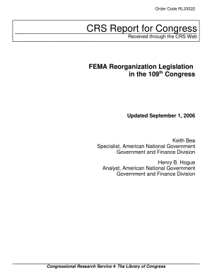 [20060901]RL33522_第109届国会联邦应急管理局重组立法.pdf