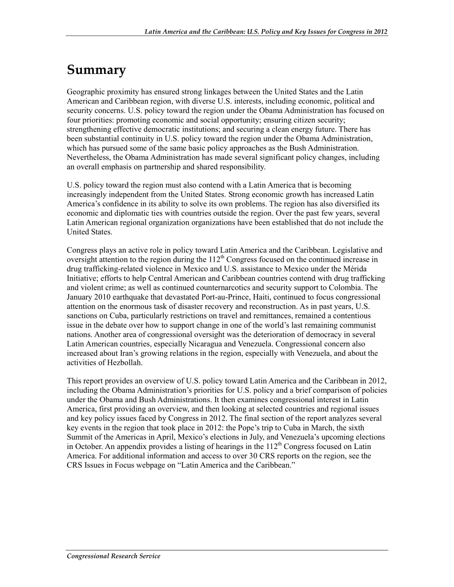 [20121221]R42360_拉丁美洲和加勒比：2012年美国国会的政策和关键问题.pdf_第2页