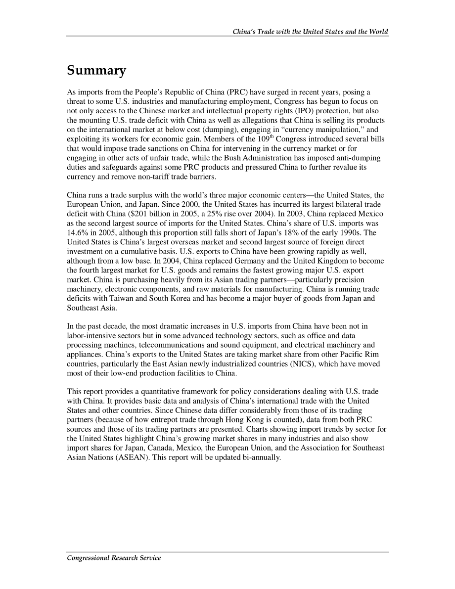 [20070104]RL31403_中国与美国和世界的贸易.pdf_第2页
