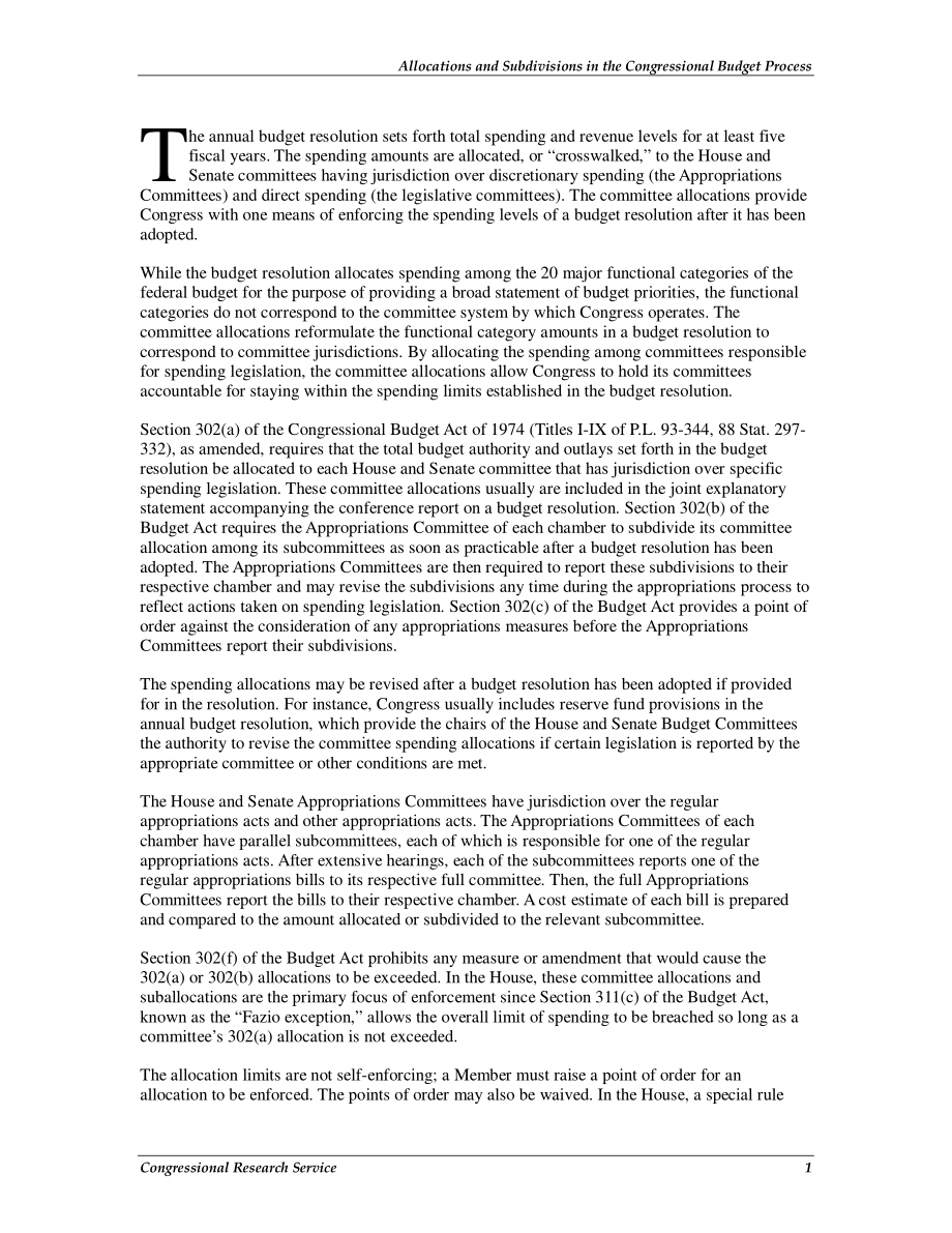 [20101129]RS20144_国会预算过程中的拨款和细分.pdf_第2页
