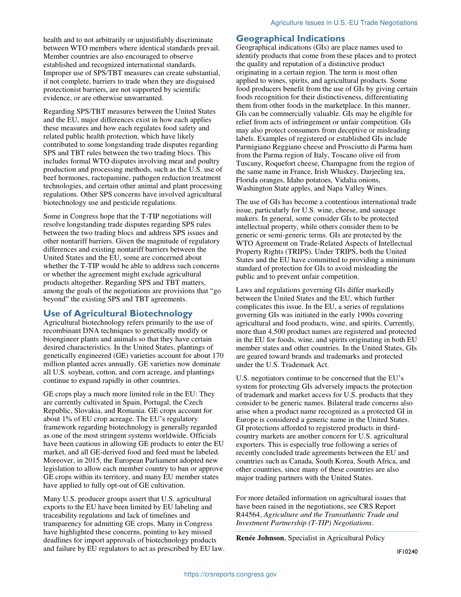 [20160721]IF10240_美国与欧盟贸易谈判中的农业问题.pdf_第2页