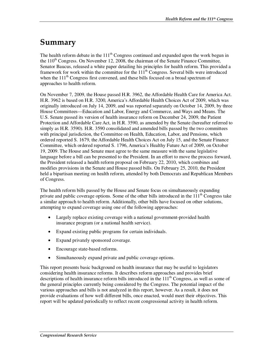 [20100225]R40581_医疗改革与第111届国会.pdf_第2页
