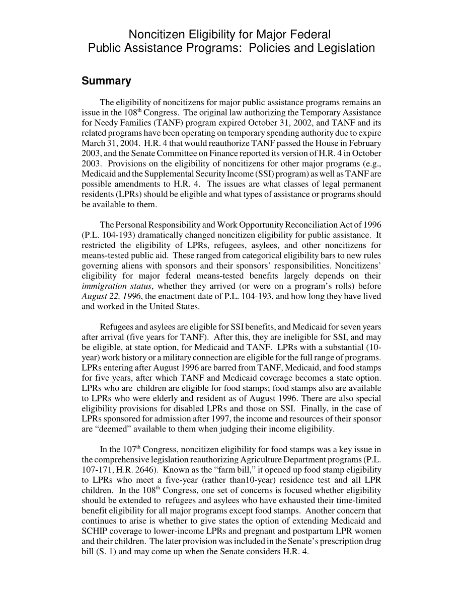 [20040317]RL31114_主要联邦公共援助计划的非公民资格：政策和立法.pdf_第2页