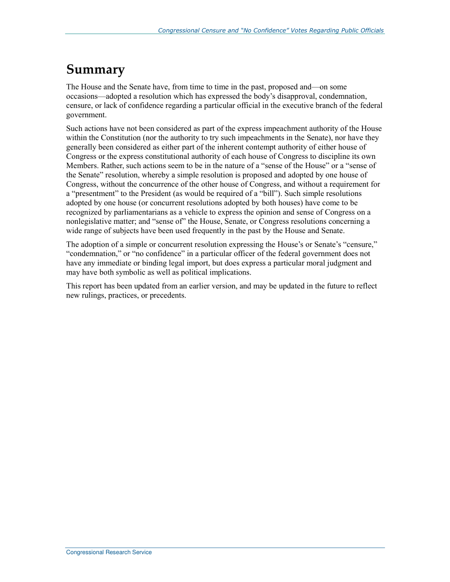 [20160623]RL34037_国会谴责和对公职人员的“不信任”投票.pdf_第2页