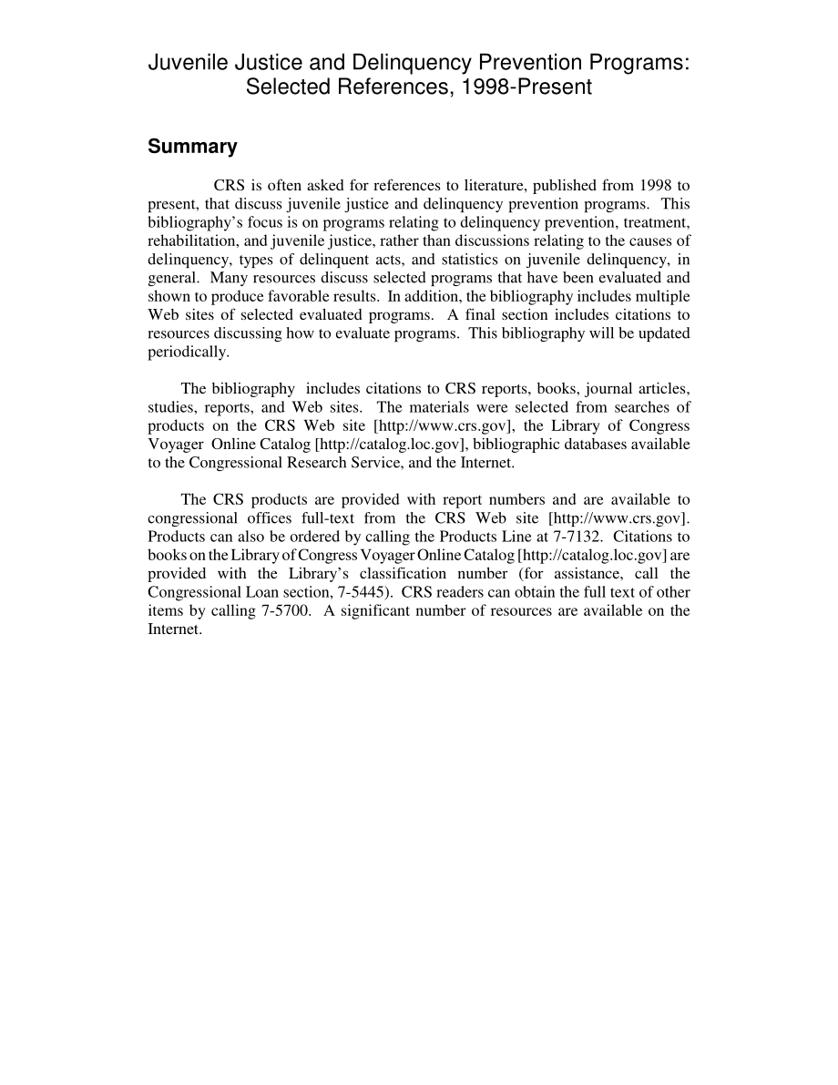 [20030203]RL31777_少年司法和预防犯罪方案：选定参考文献1998年至今.pdf_第2页