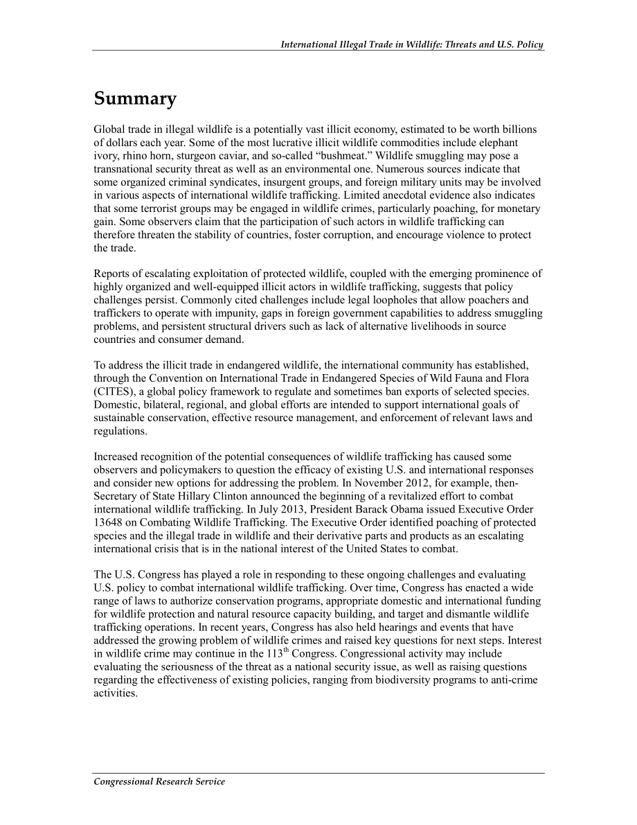[20130723]RL34395_国际野生动物非法贸易：威胁和美国政策.pdf_第2页