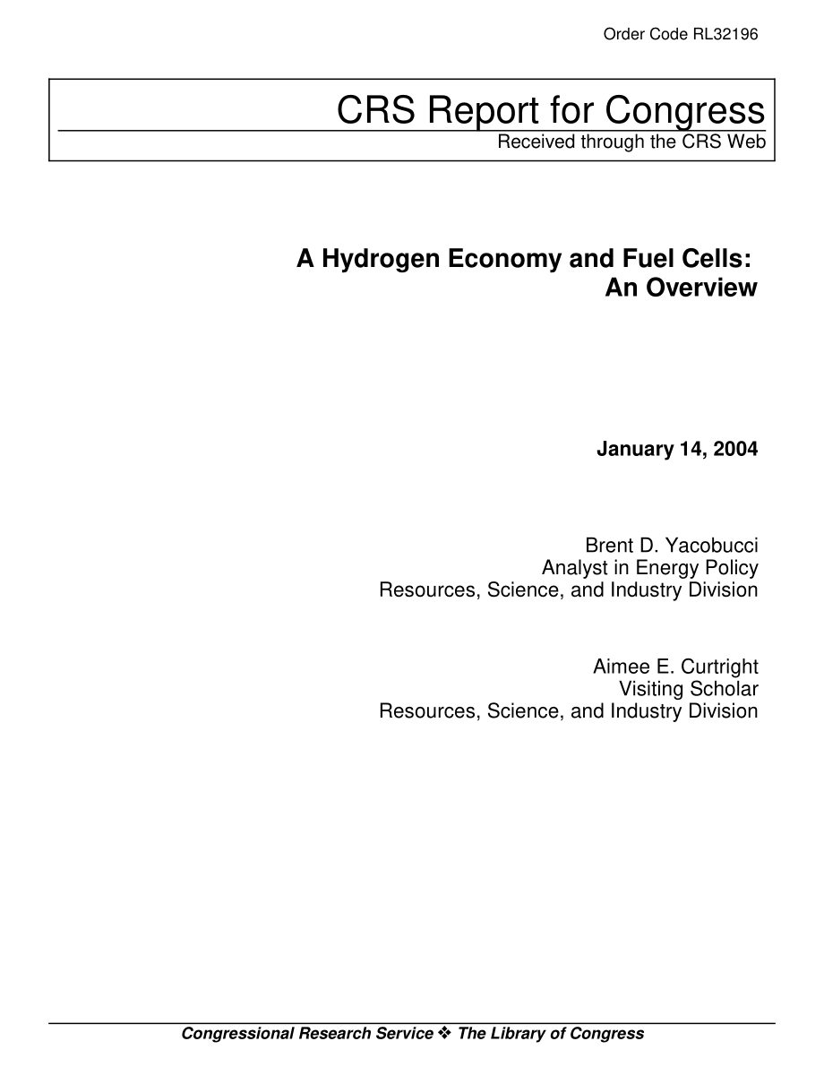 [20040114]RL32196_氢经济性和燃料电池：概述.pdf_第1页