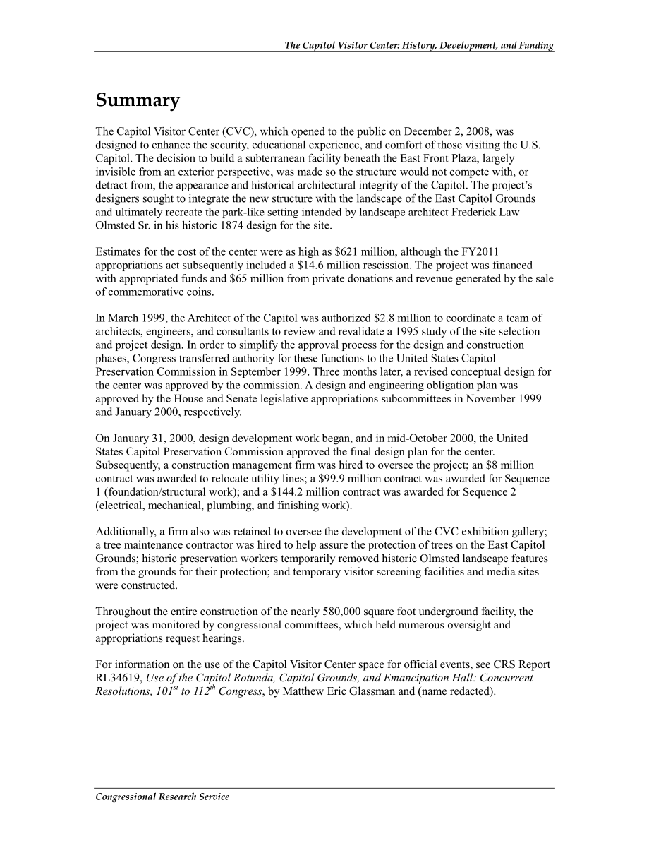 [20120308]R42397_国会大厦游客中心：历史、发展和资金.pdf_第2页