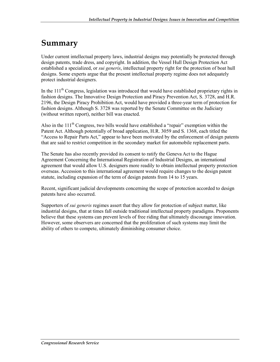 [20110105]RL34559_工业设计中的知识产权：创新与竞争中的问题.pdf_第2页