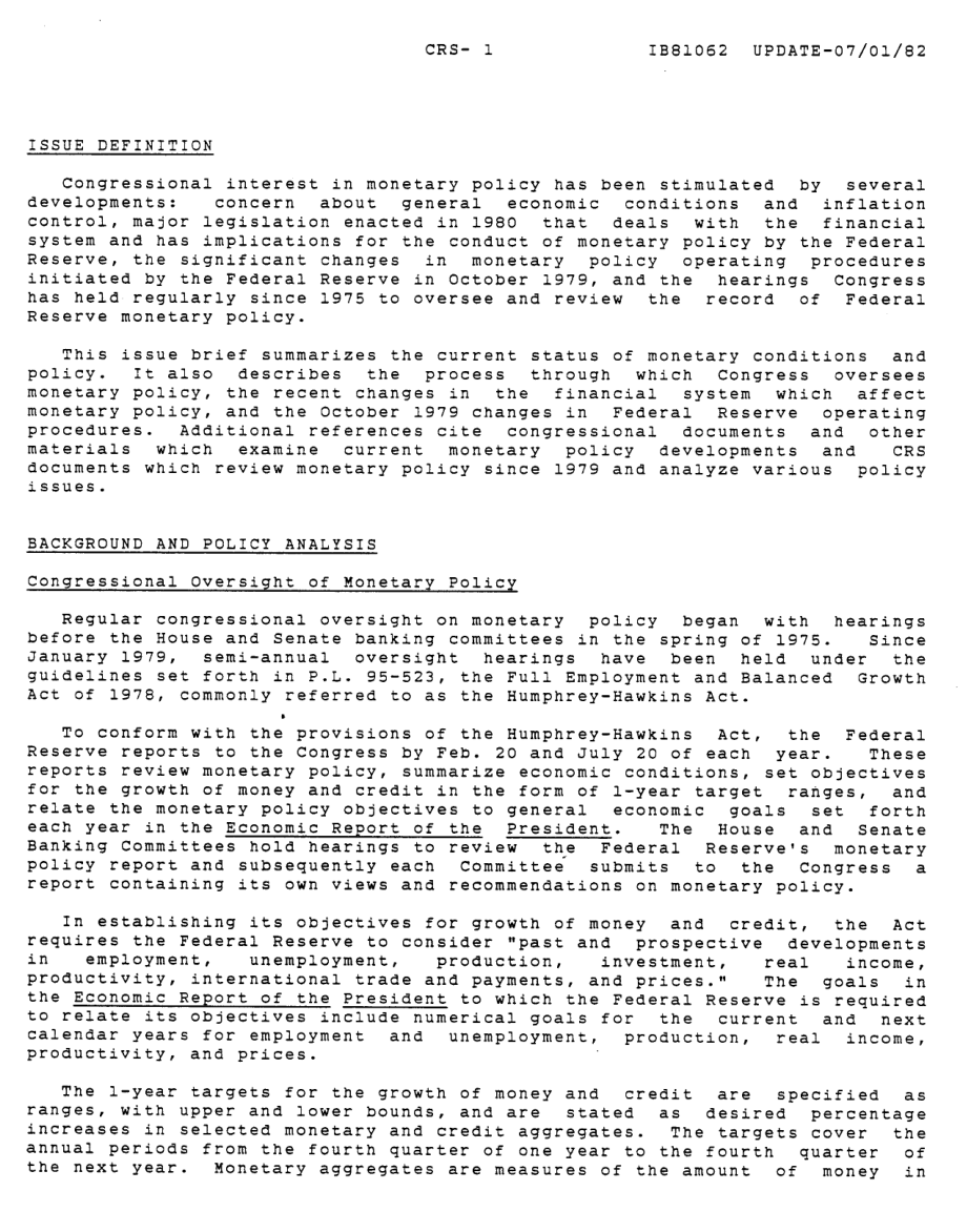 [19820701]IB81062_货币政策：最近的变化和现状.pdf_第2页