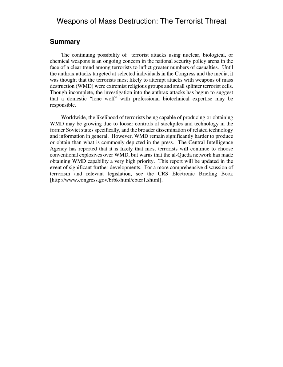 [20020307]RL31332_大规模毁灭性武器：恐怖主义威胁.pdf_第2页