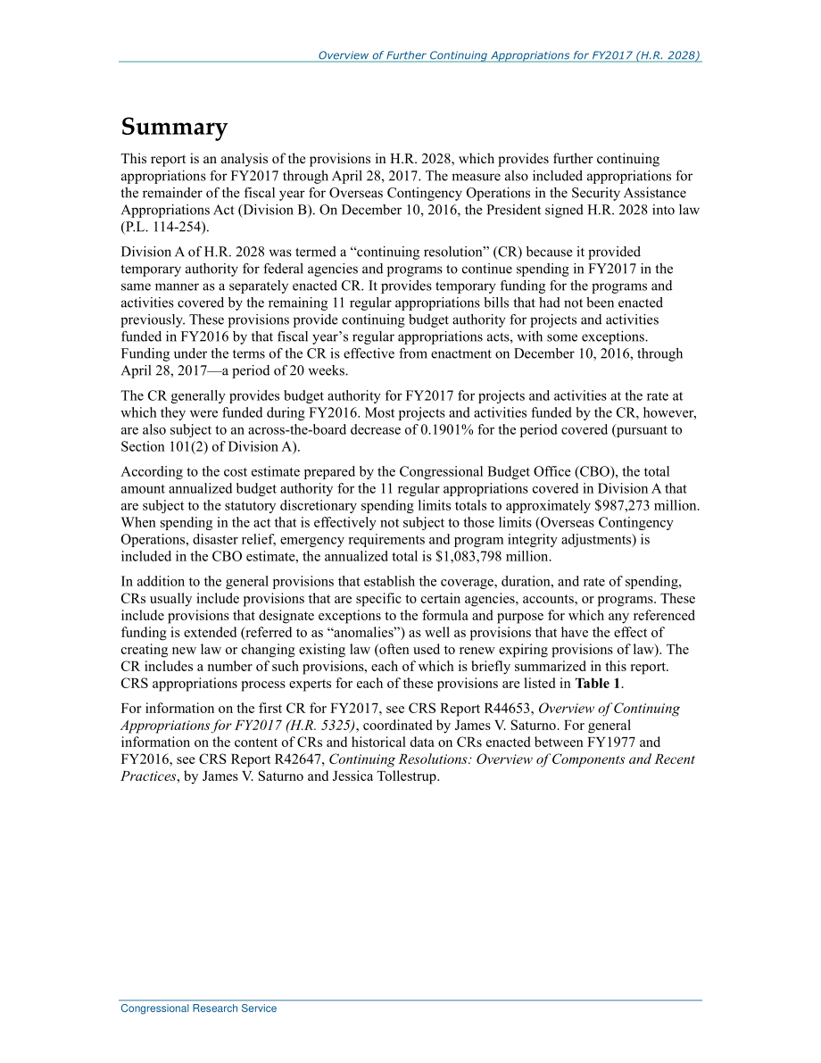 [20170103]R44723_2017财年进一步持续拨款概述（H.R.2028).pdf_第2页