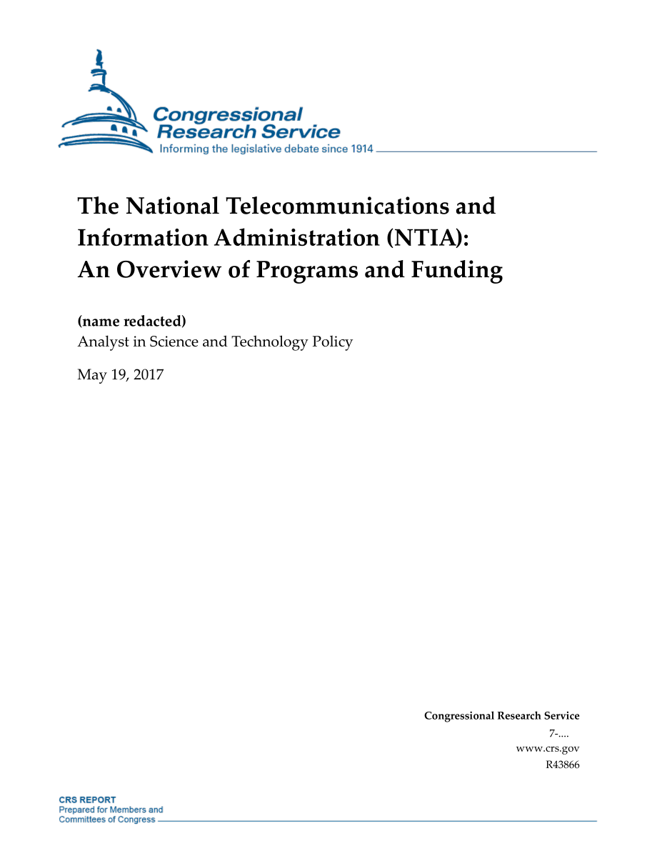 [20170519]R43866_国家电信和信息管理局（NTIA）：项目和资金概述.pdf_第1页