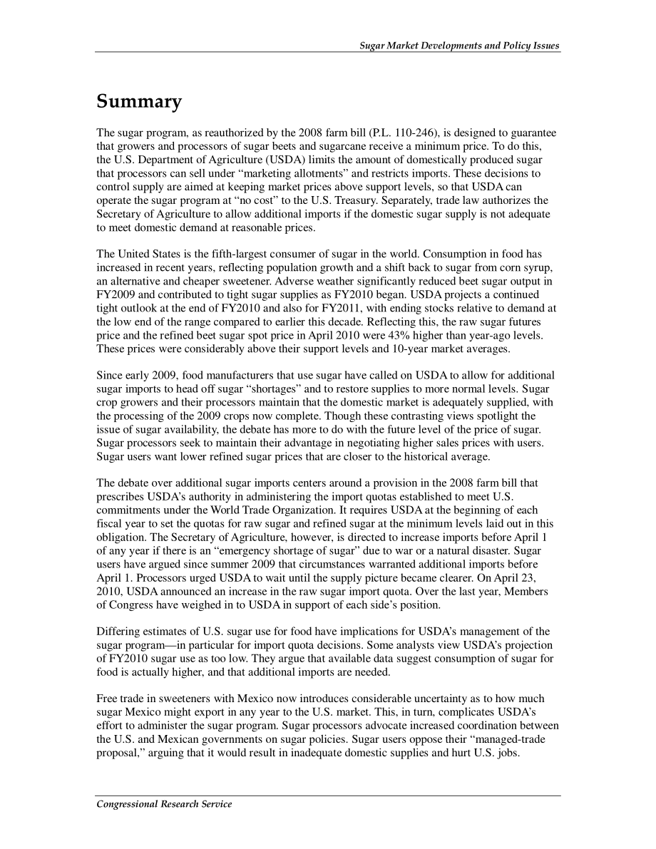 [20100511]R40995_食糖市场发展和政策问题.pdf_第2页