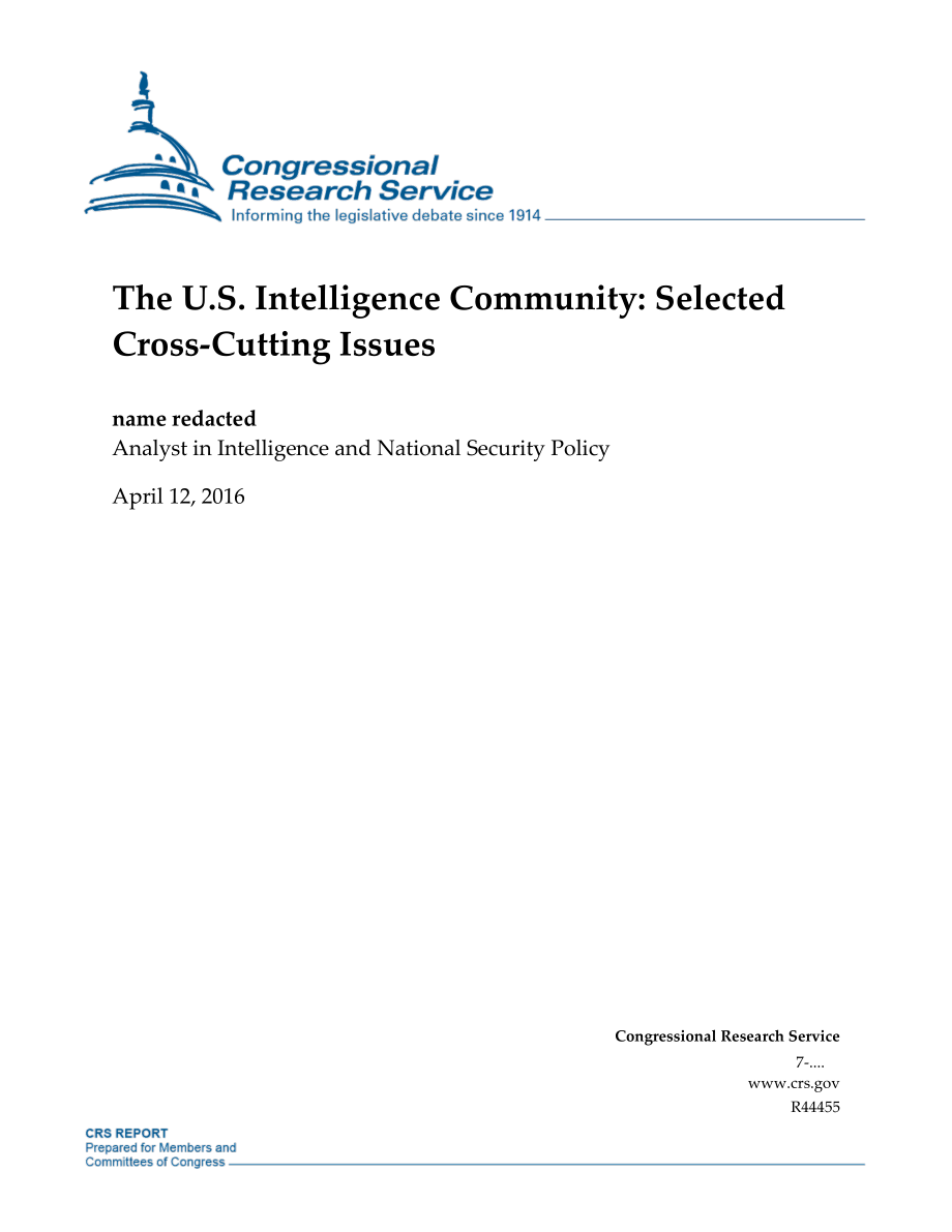 [20160412]R44455_美国情报界：选定的交叉问题.pdf_第1页