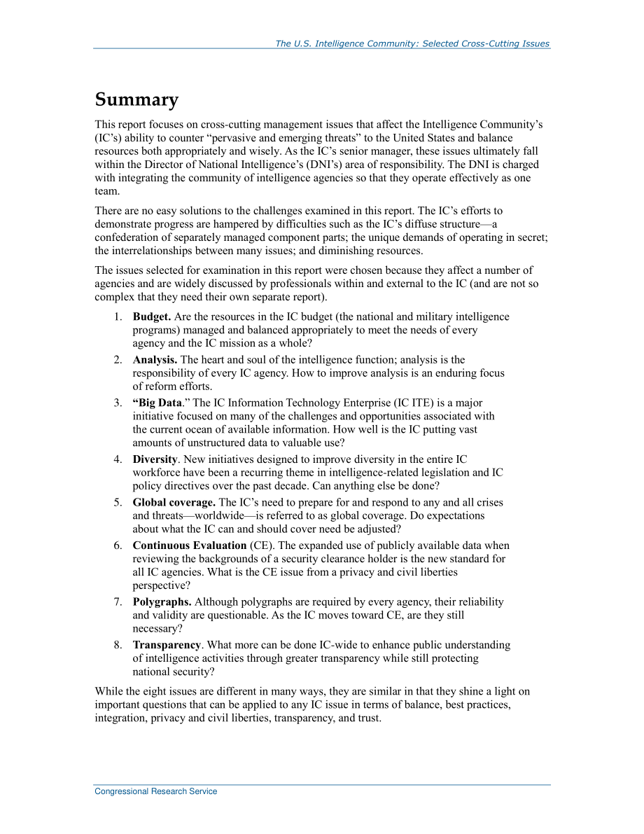[20160412]R44455_美国情报界：选定的交叉问题.pdf_第2页