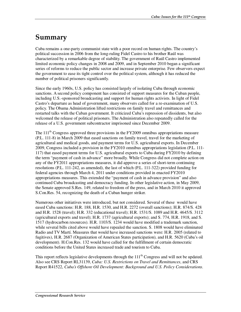 [20110104]R40193_古巴：第111届国会议题.pdf_第2页