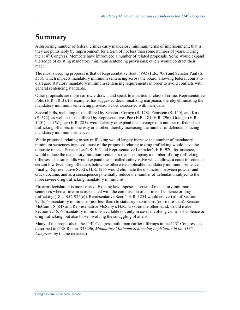 [20150429]R44006_第114届国会强制性最低量刑立法.pdf_第2页