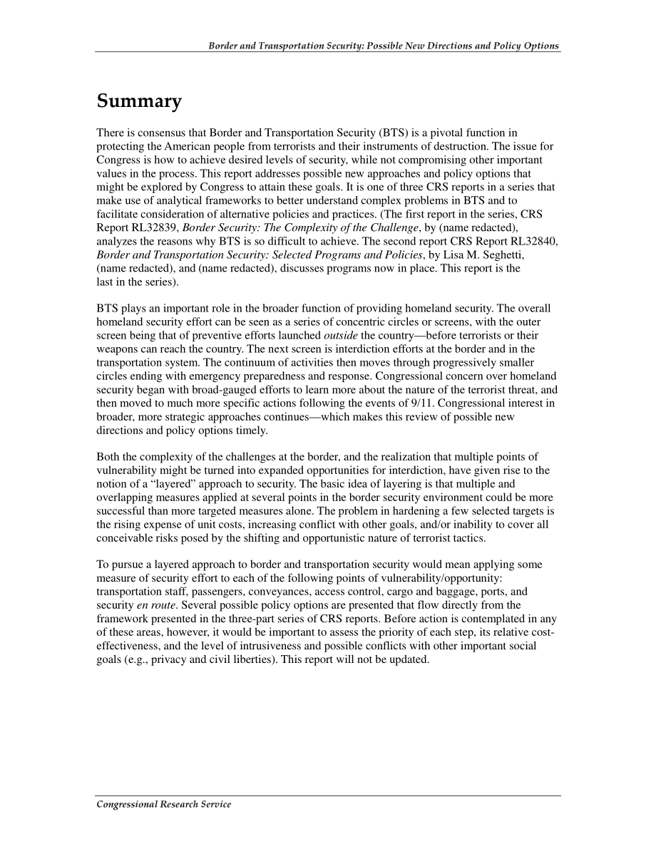 [20050329]RL32841_边境和运输安全：可能的新方向和政策选择.pdf_第2页