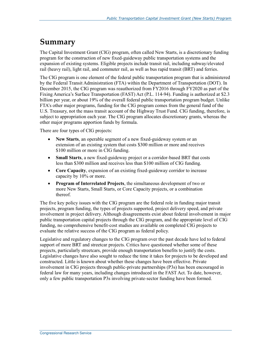 [20160620]R44534_公共交通资本投资赠款（新启动）计划：国会背景和议题.pdf_第2页