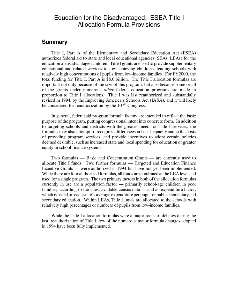 [20010108]RL30491_弱势群体教育：ESEA标题I分配公式规定.pdf_第2页