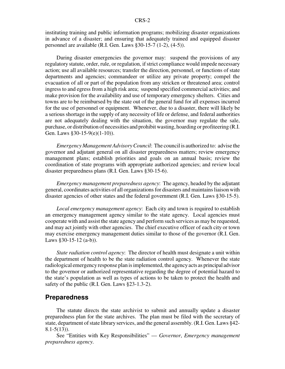 [20040624]RS21873_罗得岛州应急管理和国土安全法定机构总结.pdf_第2页