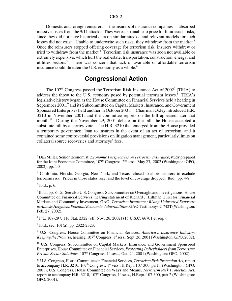 [20060112]RS21444_2002年《恐怖主义风险保险法》：准备金摘要.pdf_第2页