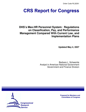 [20070504]RL32261_DHS的Max HR人事系统：与现行法律相比的分类、薪酬和绩效管理规定以及实施计划.pdf