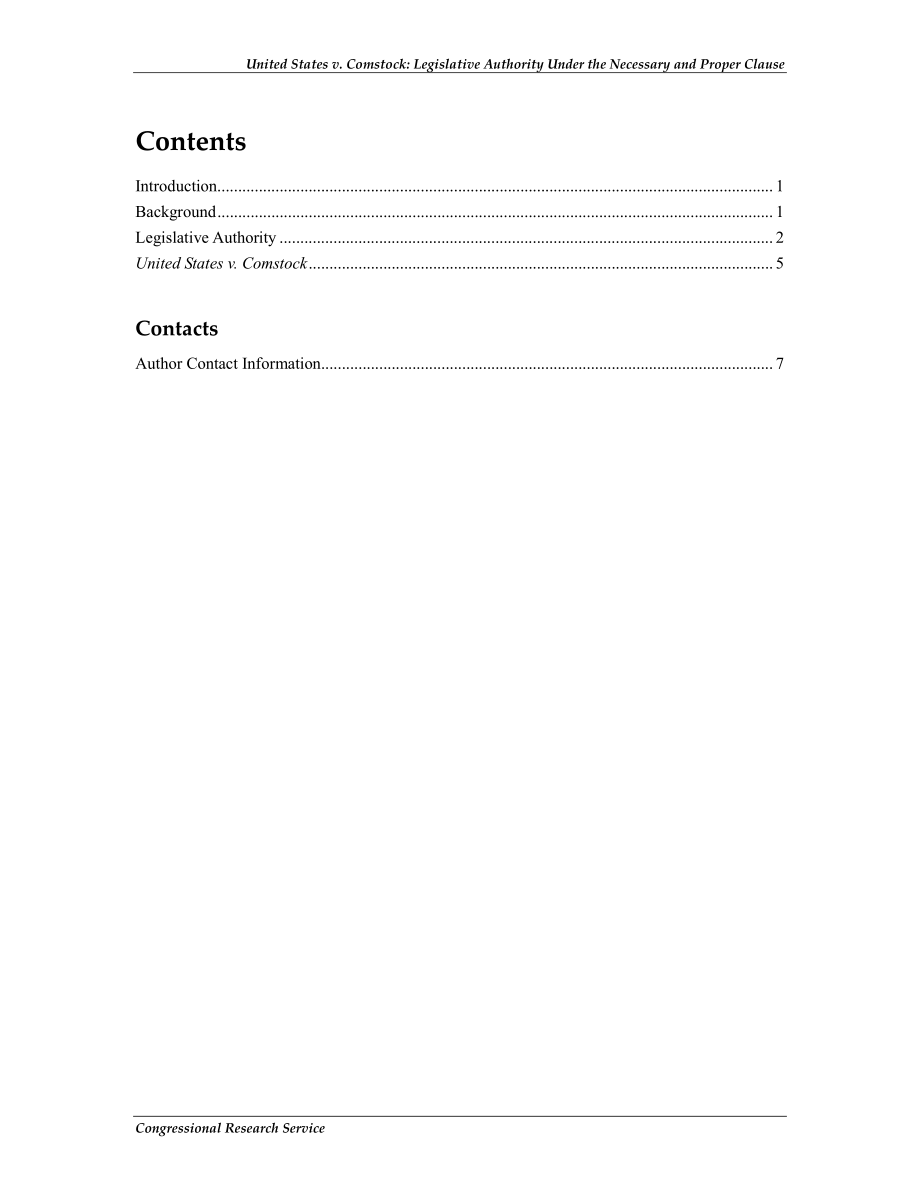 [20120103]R40958_美国诉Comstock：必要和适当条款下的立法权限.pdf_第3页