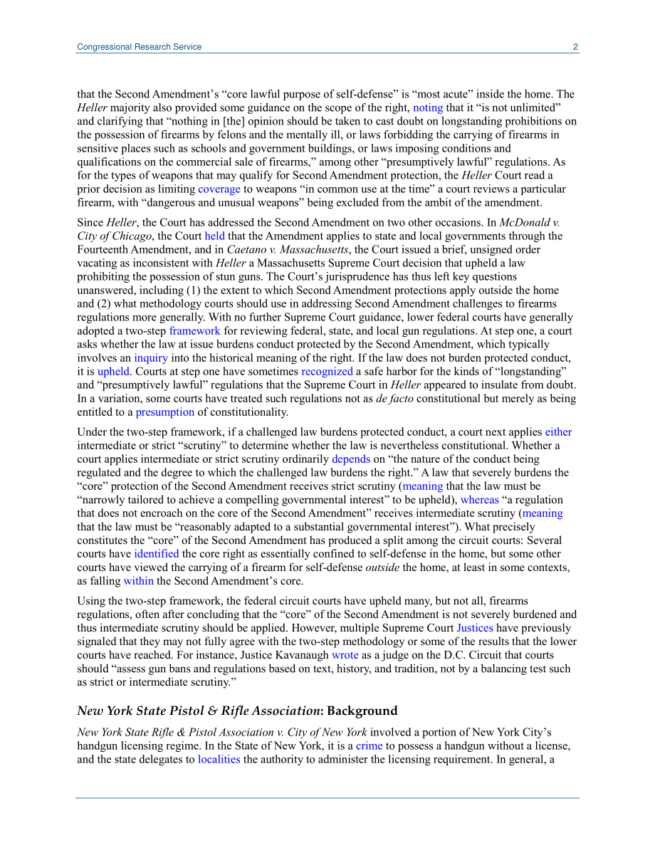 [20200515]LSB10468_第二修正案的未来：纽约州最高法院步枪与手枪协会.pdf_第2页