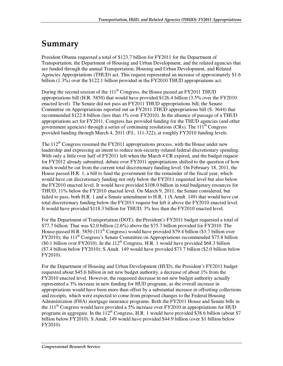 [20110407]R41492_交通、住房和城市发展及相关机构（THUD）：2011财年拨款.pdf_第2页