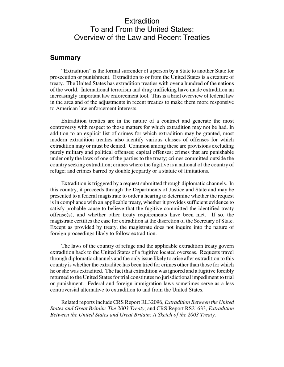 [20030910]98-958A_引渡至美国和从美国引渡：法律和最新条约概述.pdf_第2页
