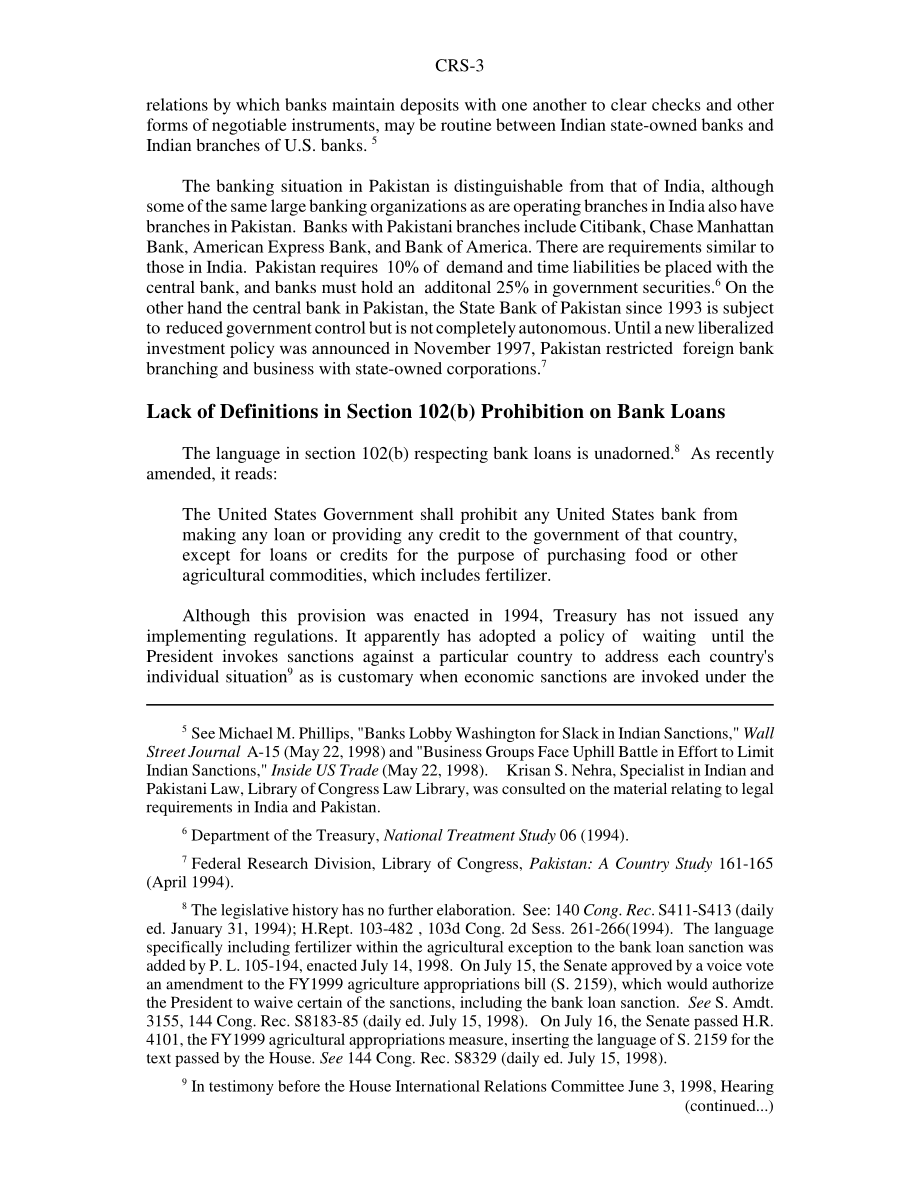 [19981216]98-537_根据适用于印度和巴基斯坦的《武器出口管制法》第102（b）节银行拒绝核扩散贷款.pdf_第3页