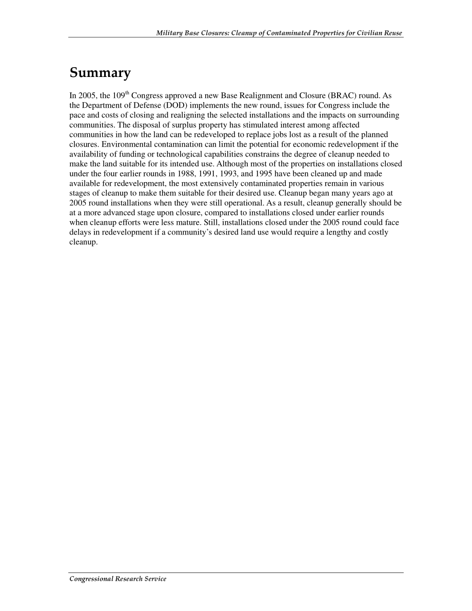 [20081119]RS22065_军事基地关闭：清理受污染的财产以供民用再利用.pdf_第2页