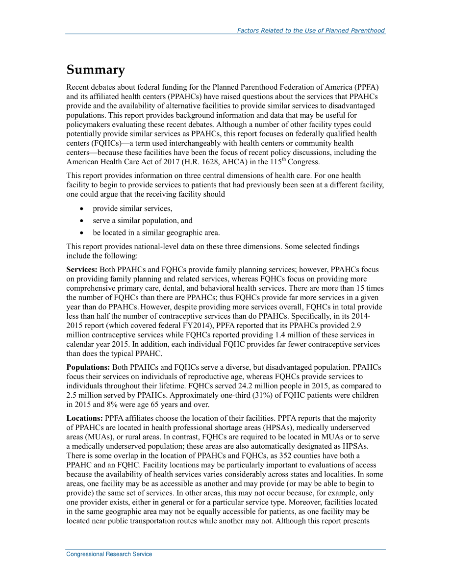 [20170518]R44295_与计划生育附属卫生中心（PPAHCs）和联邦合格卫生中心（FQHCs）使用相关的因素.pdf_第2页