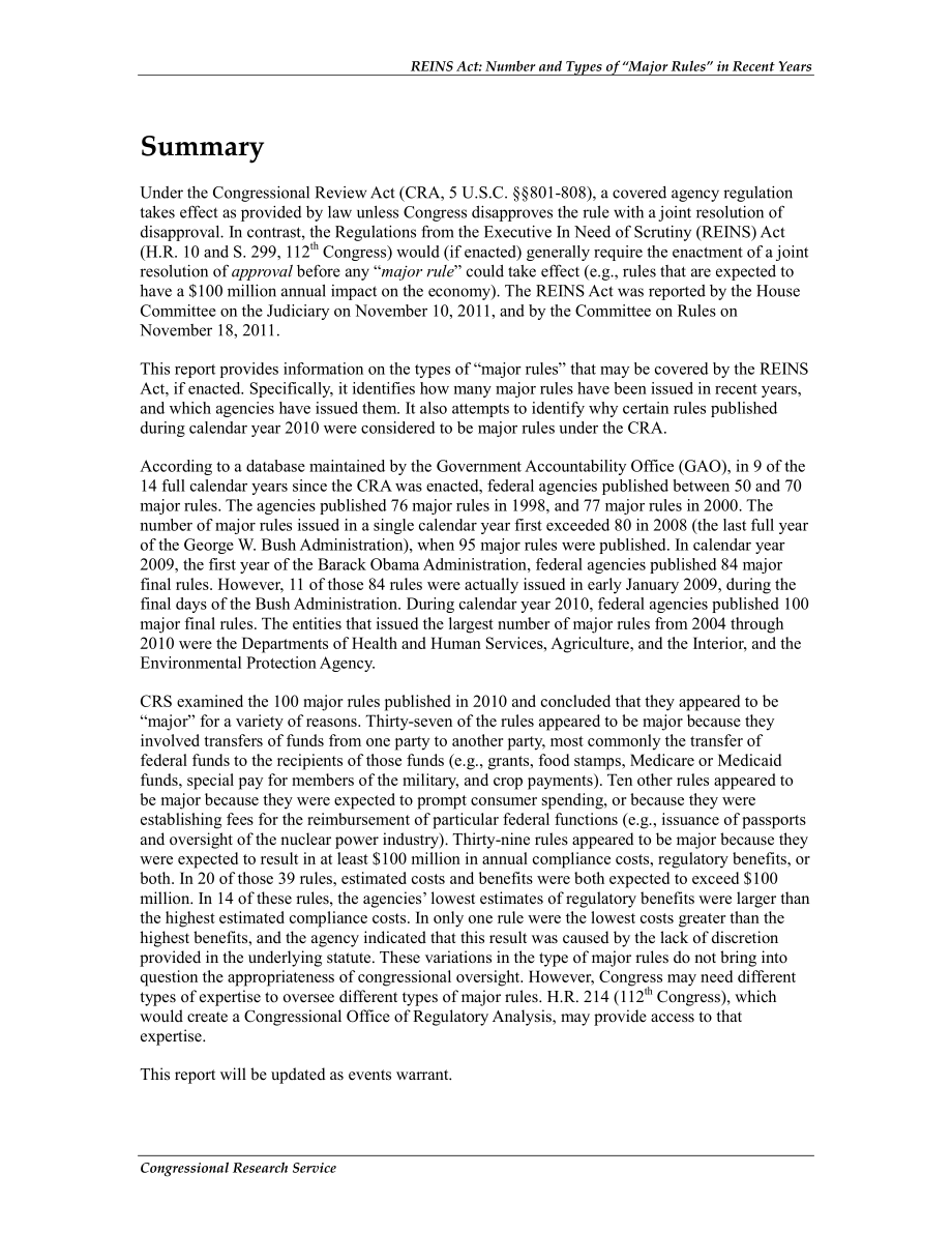 [20111202]R41651_缰绳法：近年来“主要规则”的数量和类型.pdf_第2页
